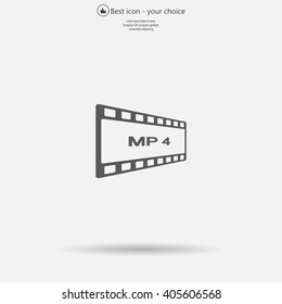 MP4 video file extension icon vector.