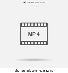 MP4 video file extension icon vector.