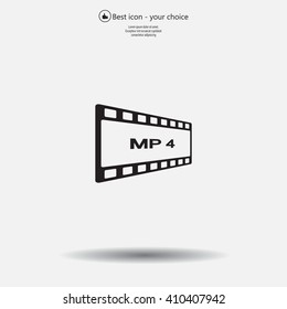 MP4 video file extension icon vector.