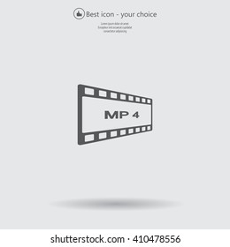 MP4 video file extension icon vector.