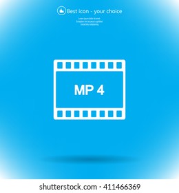 MP4 video file extension icon vector.
