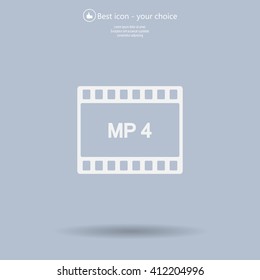 MP4 video file extension icon vector.