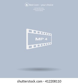 MP4 video file extension icon vector.