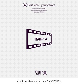 MP4 video file extension icon vector.