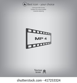 MP4 video file extension icon vector.