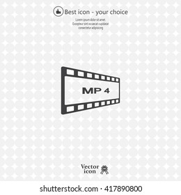MP4 video file extension icon vector.