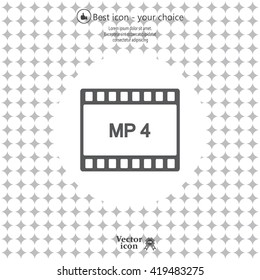 MP4 video file extension icon vector.