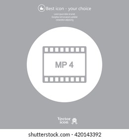 MP4 video file extension icon vector.