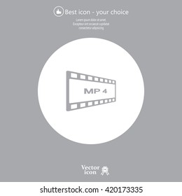 MP4 video file extension icon vector.