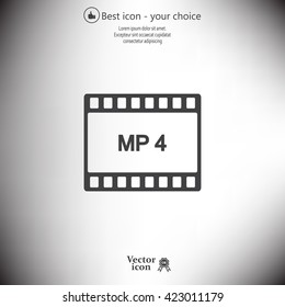 MP4 video file extension icon vector.