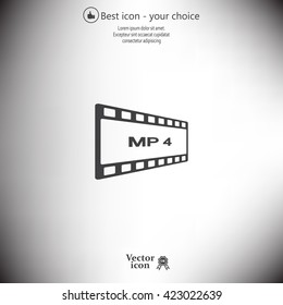MP4 video file extension icon vector.