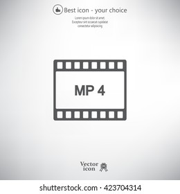 MP4 video file extension icon vector.