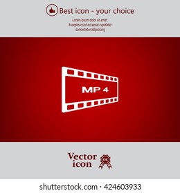 MP4 video file extension icon vector.