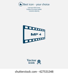 MP4 video file extension icon vector.