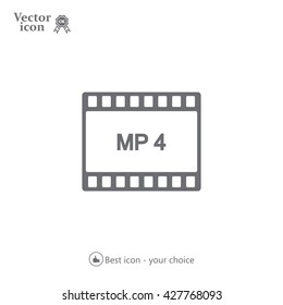 MP4 video file extension icon vector.