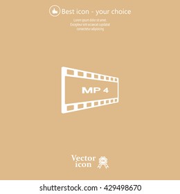 MP4 video file extension icon vector.