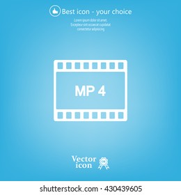 MP4 video file extension icon vector.