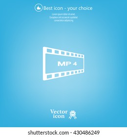 MP4 video file extension icon vector.