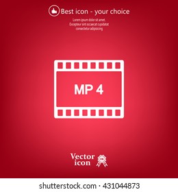 MP4 video file extension icon vector.