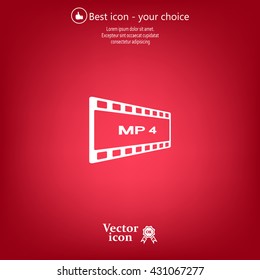 MP4 video file extension icon vector.