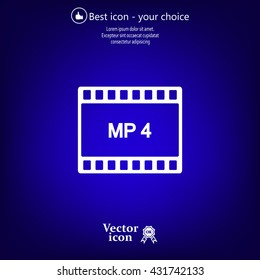 MP4 video file extension icon vector.