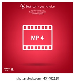 MP4 video file extension icon vector.