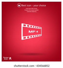 MP4 video file extension icon vector.