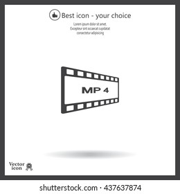 MP4 video file extension icon vector.