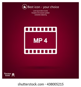 MP4 video file extension icon vector.