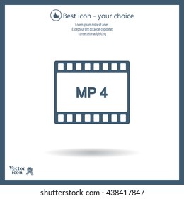 MP4 video file extension icon vector.
