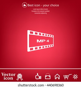 MP4 video file extension icon vector.