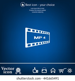 MP4 video file extension icon vector.