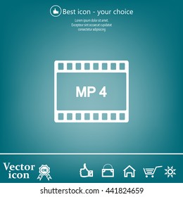 MP4 video file extension icon vector.