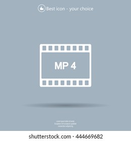 MP4 video file extension icon vector.