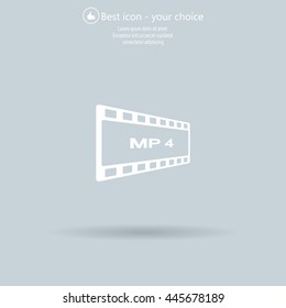 MP4 video file extension icon vector.