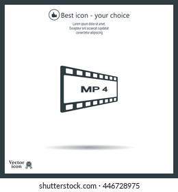 MP4 video file extension icon vector.