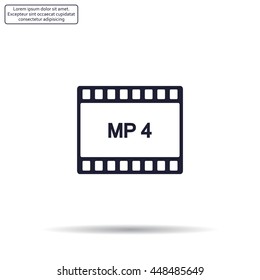 MP4 video file extension icon vector.