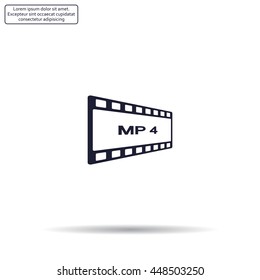 MP4 video file extension icon vector.