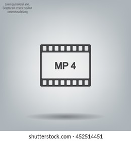 MP4 video file extension icon vector.