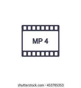 MP4 video file extension icon vector.