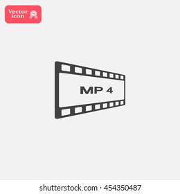 MP4 video file extension icon vector.