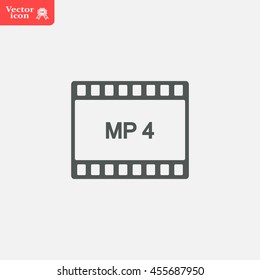 MP4 video file extension icon vector.