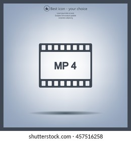 MP4 video file extension icon vector.