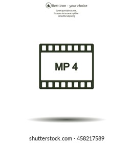 MP4 video file extension icon vector.