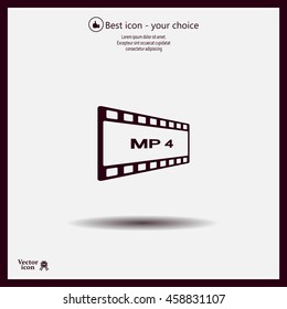 MP4 video file extension icon vector.