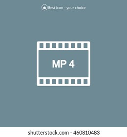 MP4 video file extension icon vector.