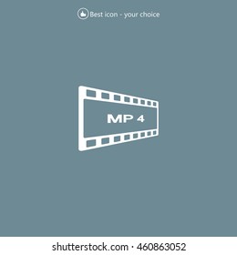 MP4 video file extension icon vector.