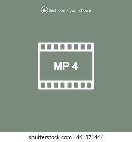 MP4 video file extension icon vector.