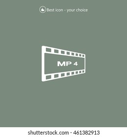 MP4 video file extension icon vector.