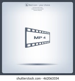MP4 video file extension icon vector.